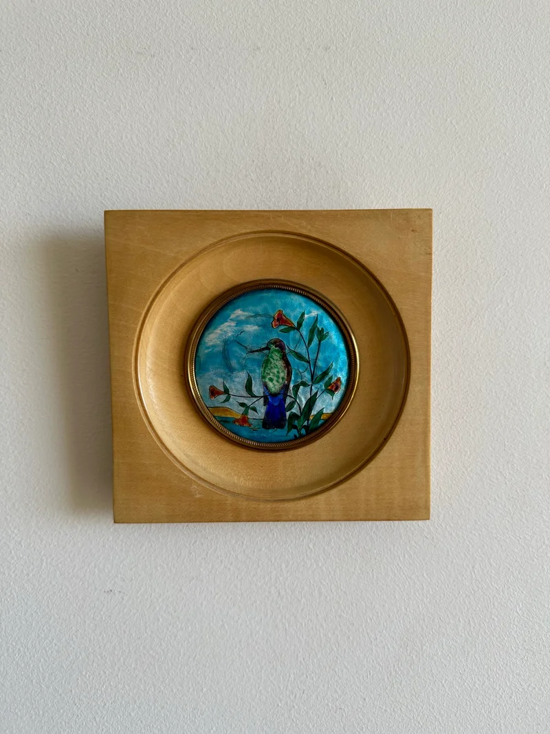Miniatures emaillées grand feu de Septeuil cadre en bois clair