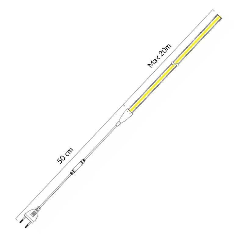 Ruban LED COB 20M 220V AC Recoupable IP65 432LED/m