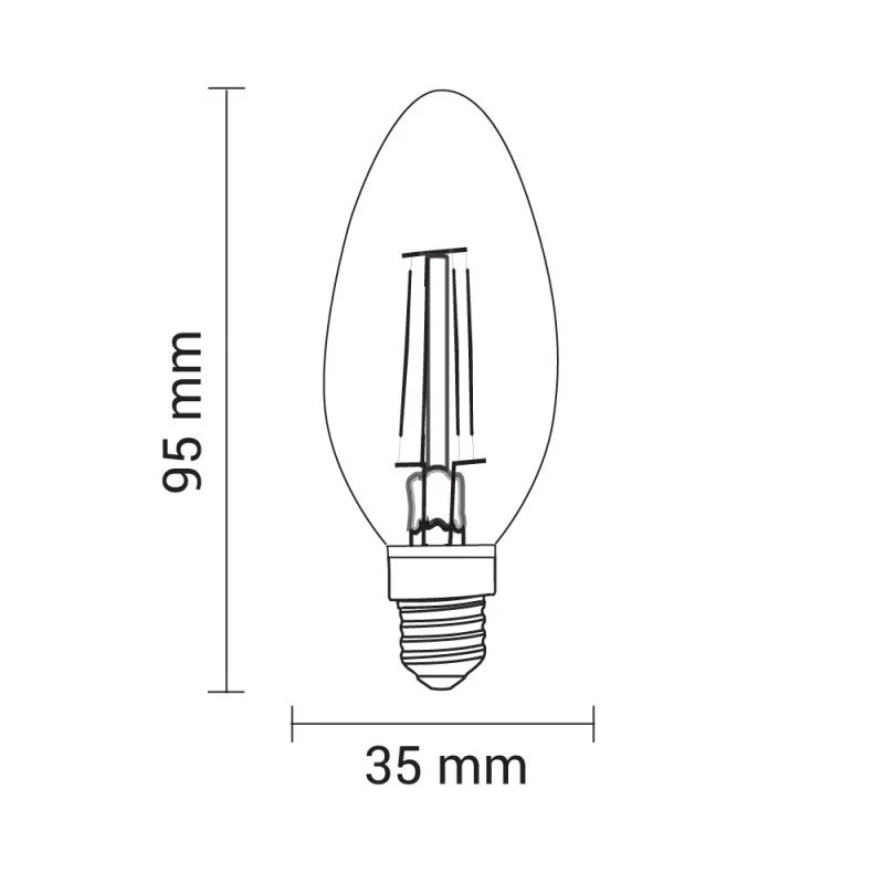 Ampoule LED E14 Filament 4W C35 Dimmable