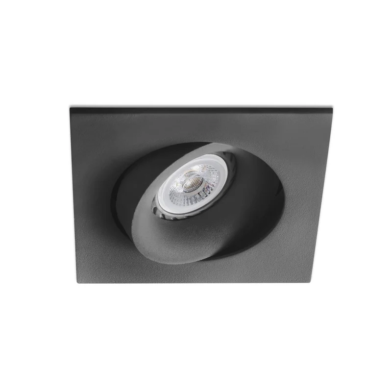 Spot encastrable orientable ARGON-1 carré noir