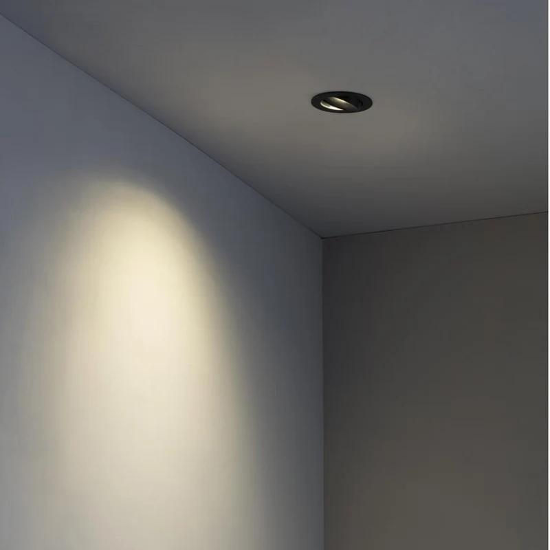 Spot encastrable orientable ARGON rond noir