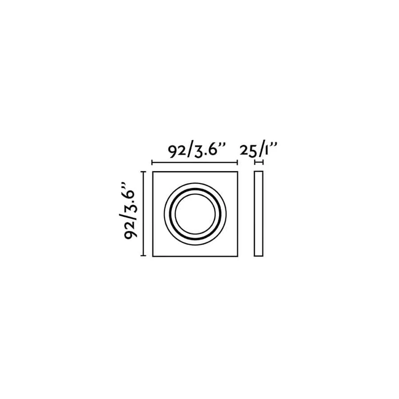 Spot encastrable orientable RADON carré noir