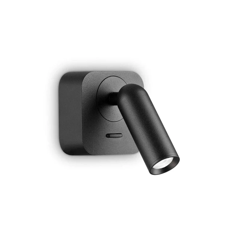 Applique liseuse orientable BEAN noire carrée