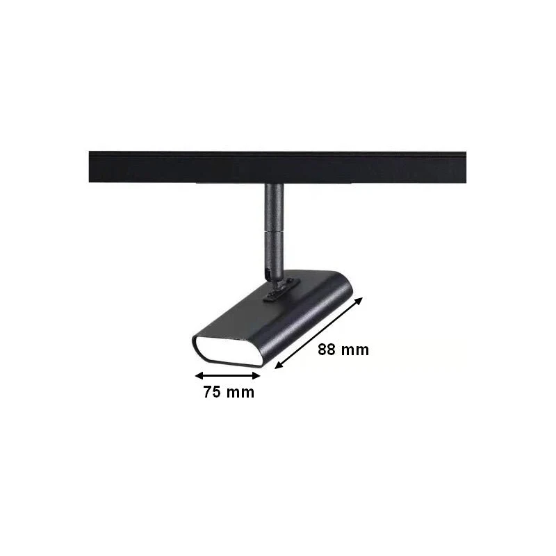 Spot LED sur Rail Magnétique Rectangulaire 48V 5W Orientable NOIR