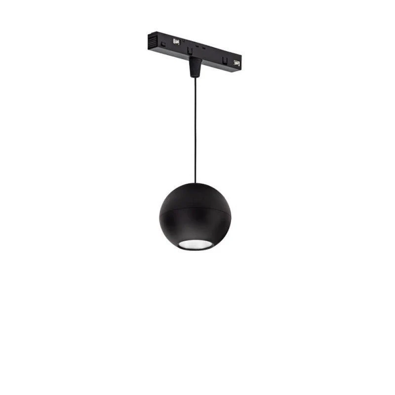 Luminaire Suspendu Rond pour Rail Magnétique 48V 10W Noir