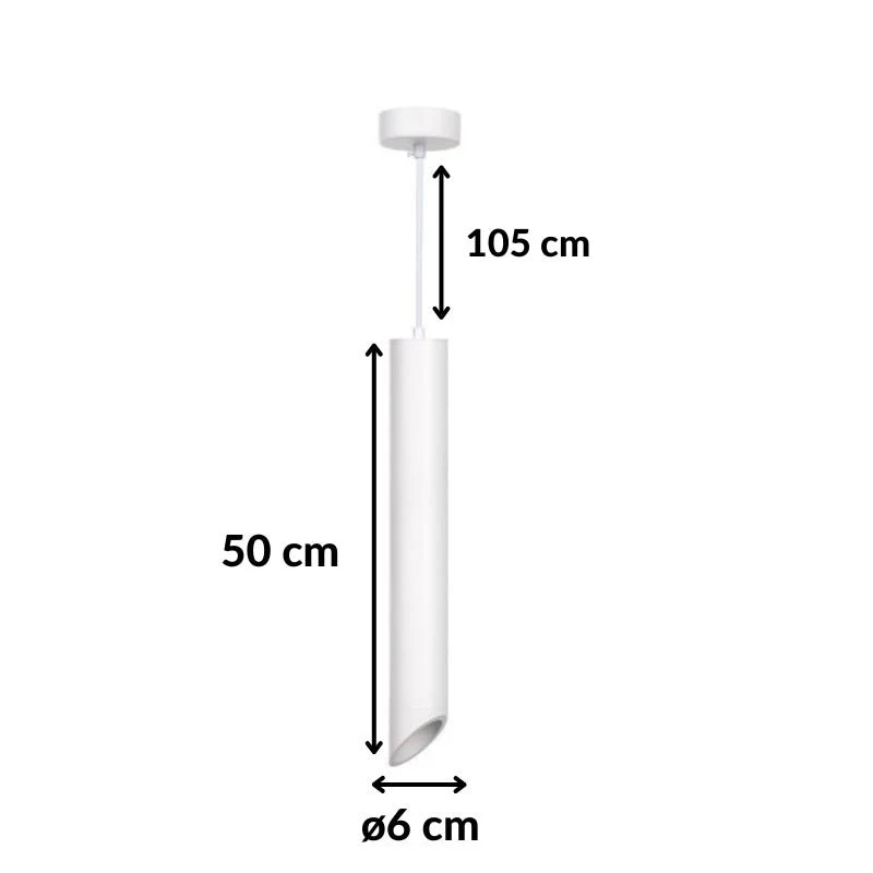 Suspension Luminaire Biseautée GU10 IP20 50cm Blanc