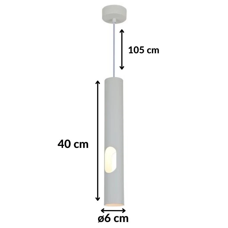 Suspension Perforée Blanche 40cm pour Ampoule GU10