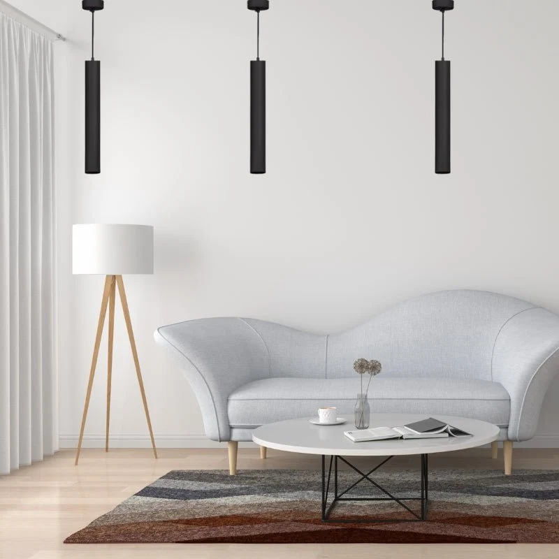 Suspension Luminaire GU10 IP20 50cm Noire
