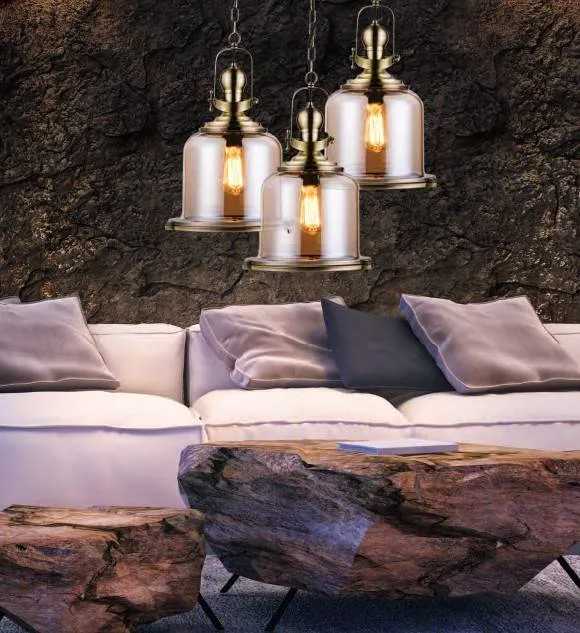 Suspension Zambelis-16106 bronze et verre