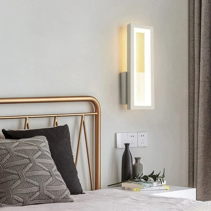 Modern Minimalist Wall Lamps Home Decor Living Room Bedroom Bedside 16w Ac96v-260v Led Sconce Black White Light Aisle Decoration