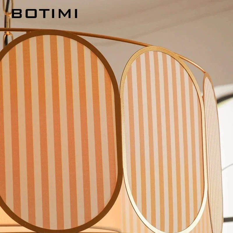 BOTIMI Fabric Art LED Pendant Light For Dining Wire Pendant Island Kitchen Cloth Suspension Luminaire Bedside Lighting