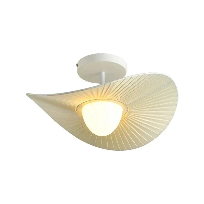 Nordic Beige Pleated Fabric Led Pendant Lights Bar Droplight Art Decor Led Hanging Lamp Dining Room Simple Suspend Light Lampara