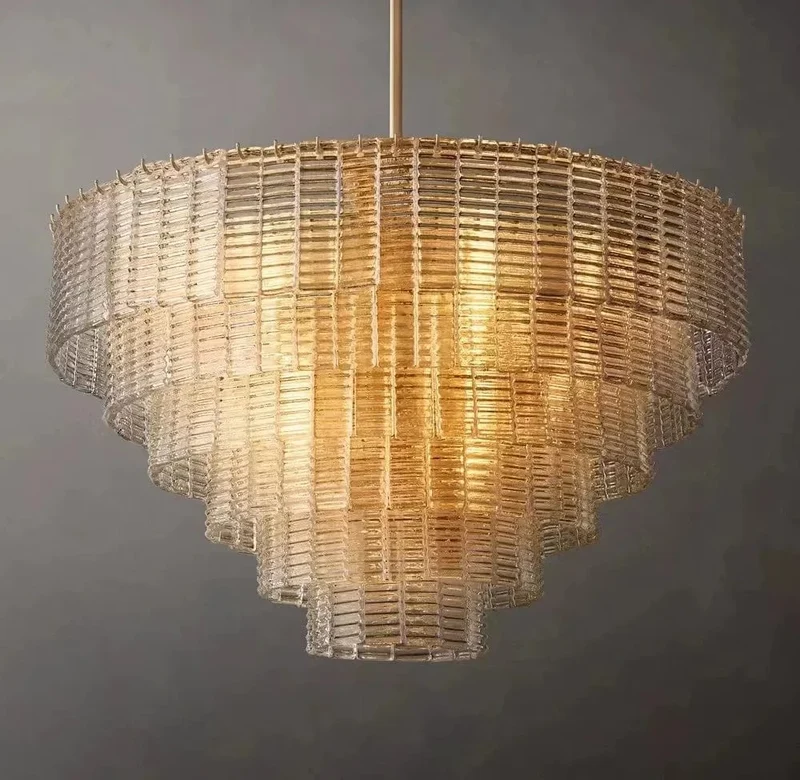 Grand Lustre Chandelier en Verre