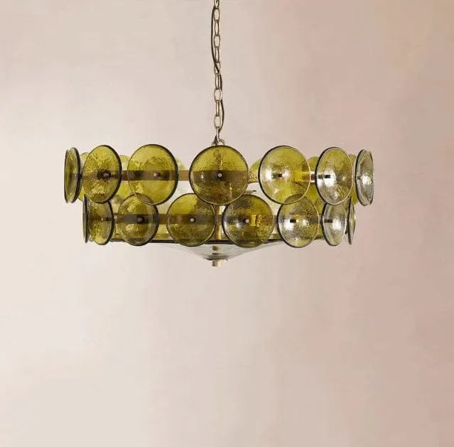 Lustre en Verre Vert Cuisine