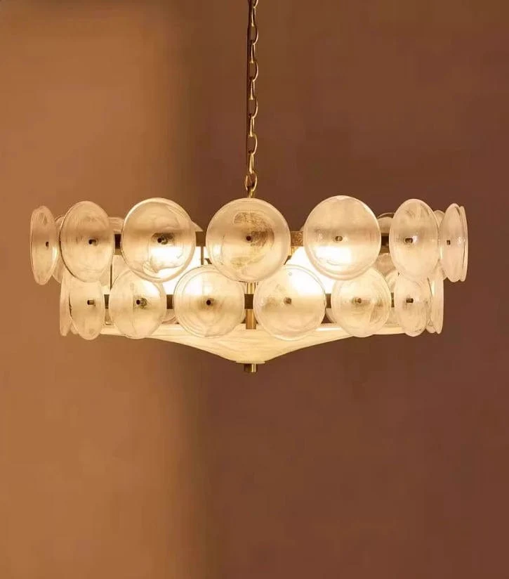 Lustre en Verre Blanc Cuisine