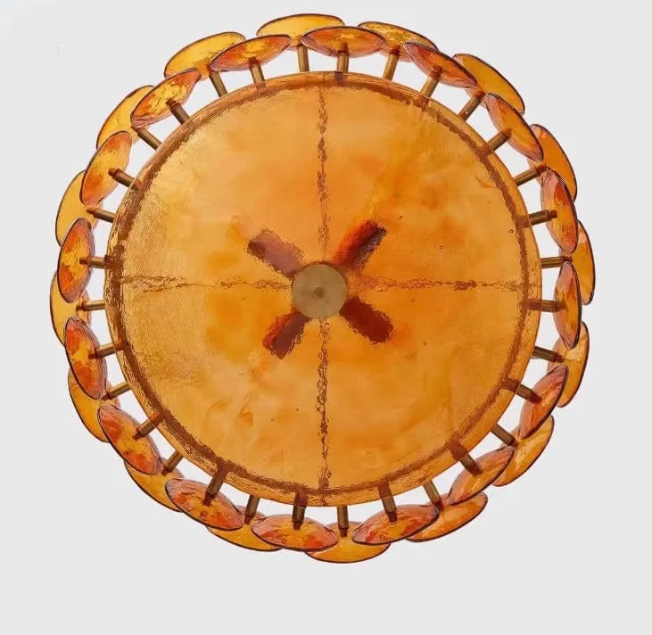 Lustre en Verre Ambre