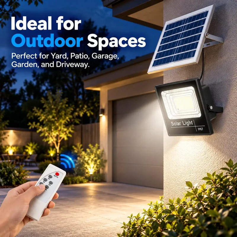 Heavy Duty Outdoor Solar Floodlight Delivering 300W Blazing Bright Lumens For Rock Solid Yard Security With IP67 Waterproof Construction And Simple Hanging Setup