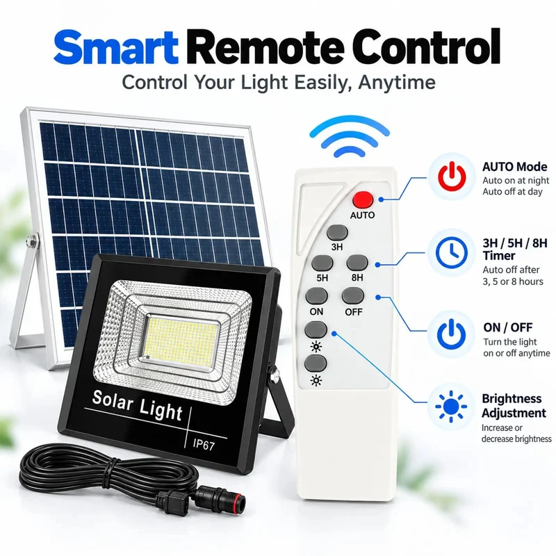 Heavy Duty Outdoor Solar Floodlight Delivering 300W Blazing Bright Lumens For Rock Solid Yard Security With IP67 Waterproof Construction And Simple Hanging Setup