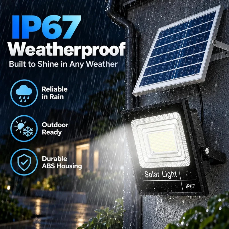 Outdoor Solar Floodlight With High Brightness LED And Remote Control Legit Tough Abs Build With Beast Mode 500W Equivalent Kick Some Serious Light Into Your Yard All Night Long Without Cord Hassle