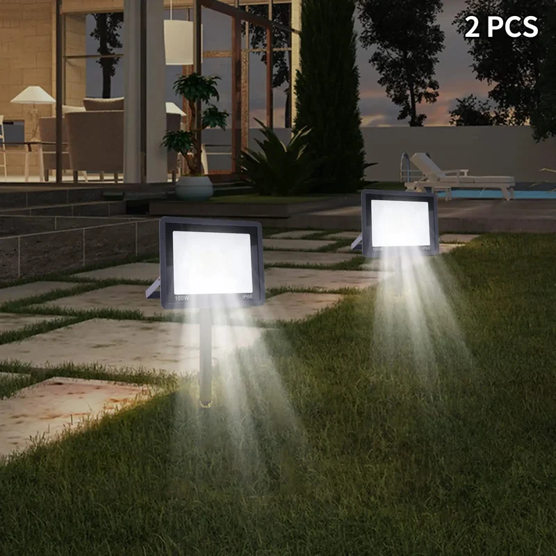 Heavy Duty Outdoor Flood Light Featuring Blazing 8000 Lumens And Rock Solid 100 Watt Output With Weather Resistant IP66 Housing And Dead Simple Plug In Setup For Garage Work And Weekend DIY Builds That Really Shine Outdoors