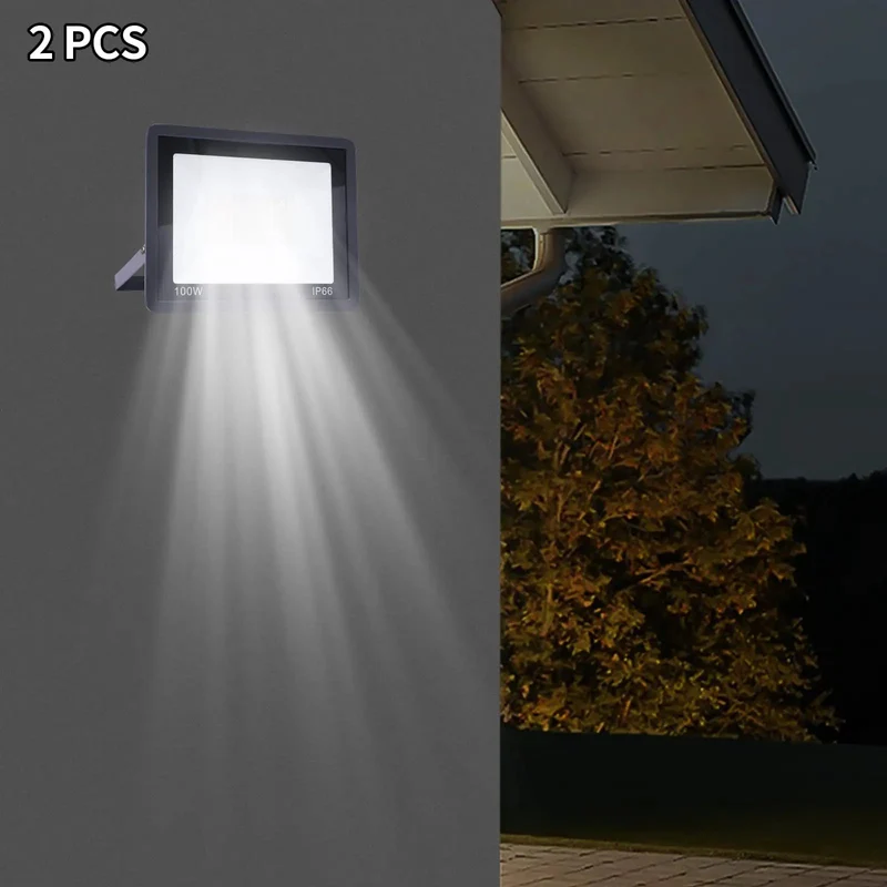 Heavy Duty Outdoor Flood Light Featuring Blazing 8000 Lumens And Rock Solid 100 Watt Output With Weather Resistant IP66 Housing And Dead Simple Plug In Setup For Garage Work And Weekend DIY Builds That Really Shine Outdoors