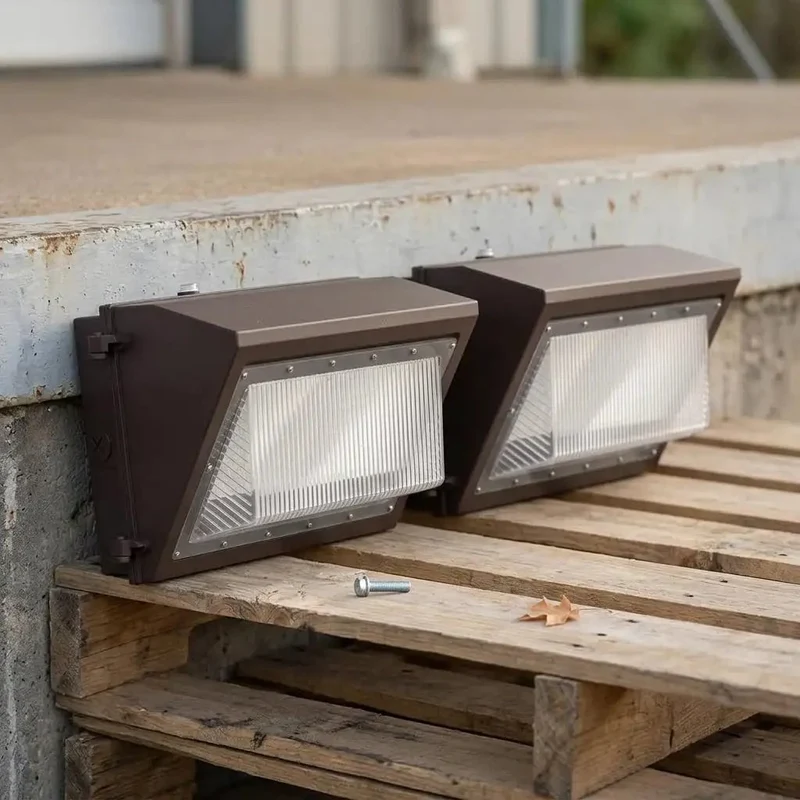 Built Different Outdoor Security Flood Light 2 Pack Wall Mount Plug And Play Dusk To Dawn Photocell Sensor 16800 Lumen Super Bright 120 Degree Beam Daylight White Glow For Yard Parking Lot And Job Sites