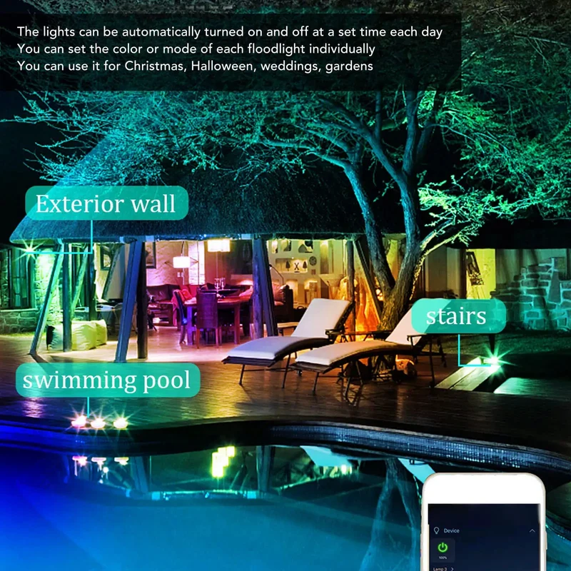 Rock Solid Smart LED Flood Light With App Control And Hella Durable IP66 Weatherproof Build For Outdoor Garden Yard Patio Security Lighting Heavy Duty Bright Glow All Season Reliable Performance