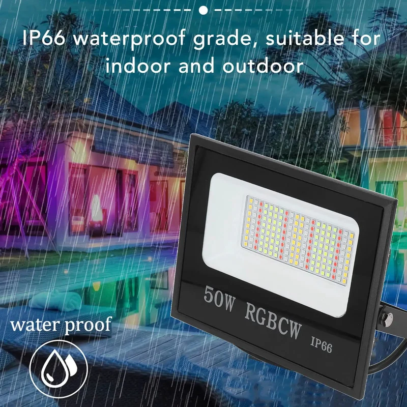Rock Solid Smart LED Flood Light With App Control And Hella Durable IP66 Weatherproof Build For Outdoor Garden Yard Patio Security Lighting Heavy Duty Bright Glow All Season Reliable Performance