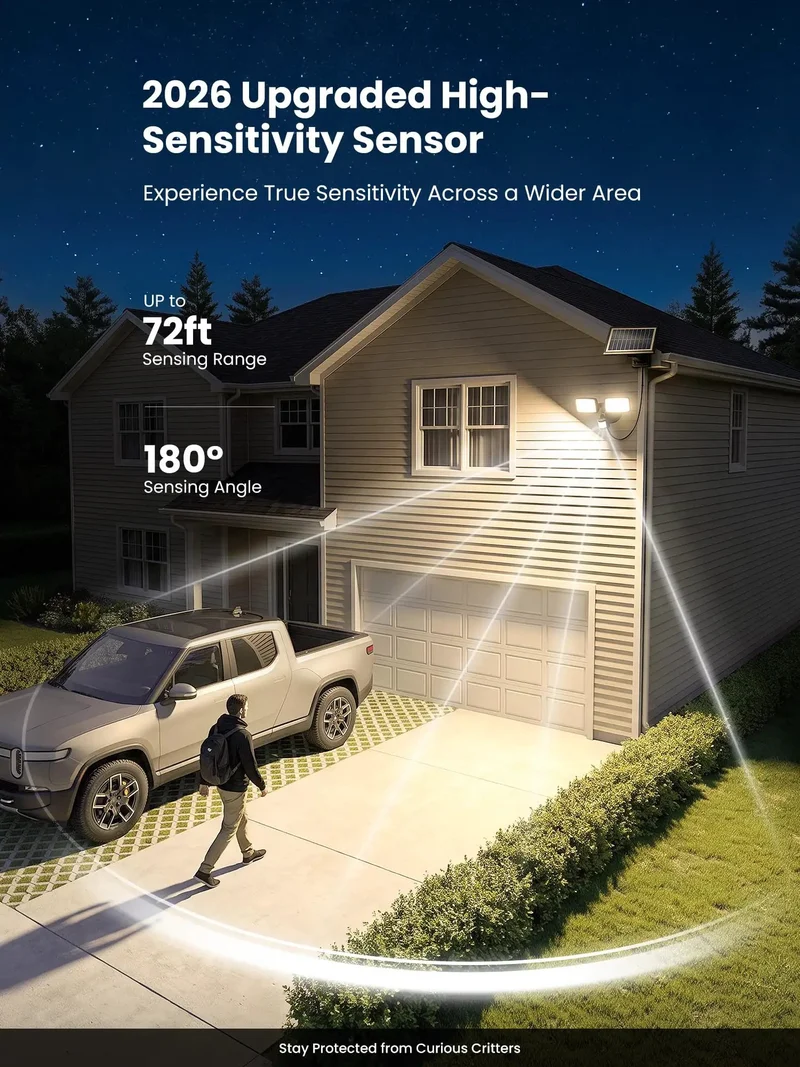 Hella Bright 36W Solar LED Security Lights With PIR Motion Sensor For Outdoor Yard Featuring Built Tough Construction Zero Wiring Hassle Upgraded Solar Panel And Massive Battery For All Night Illumination