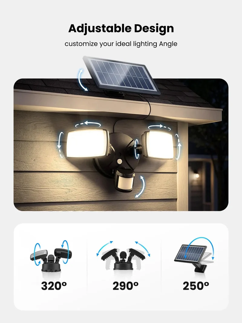 Hella Bright 36W Solar LED Security Lights With PIR Motion Sensor For Outdoor Yard Featuring Built Tough Construction Zero Wiring Hassle Upgraded Solar Panel And Massive Battery For All Night Illumination