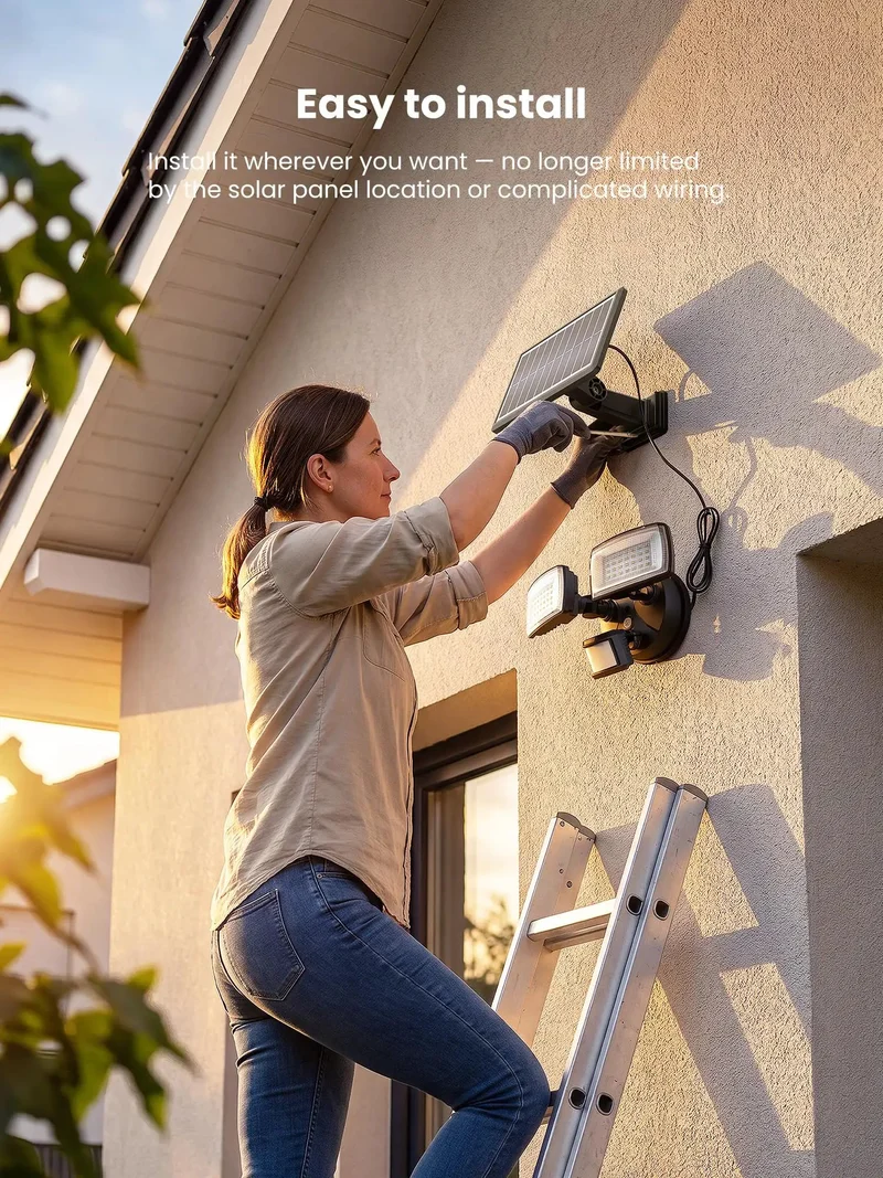 Hella Bright 36W Solar LED Security Lights With PIR Motion Sensor For Outdoor Yard Featuring Built Tough Construction Zero Wiring Hassle Upgraded Solar Panel And Massive Battery For All Night Illumination