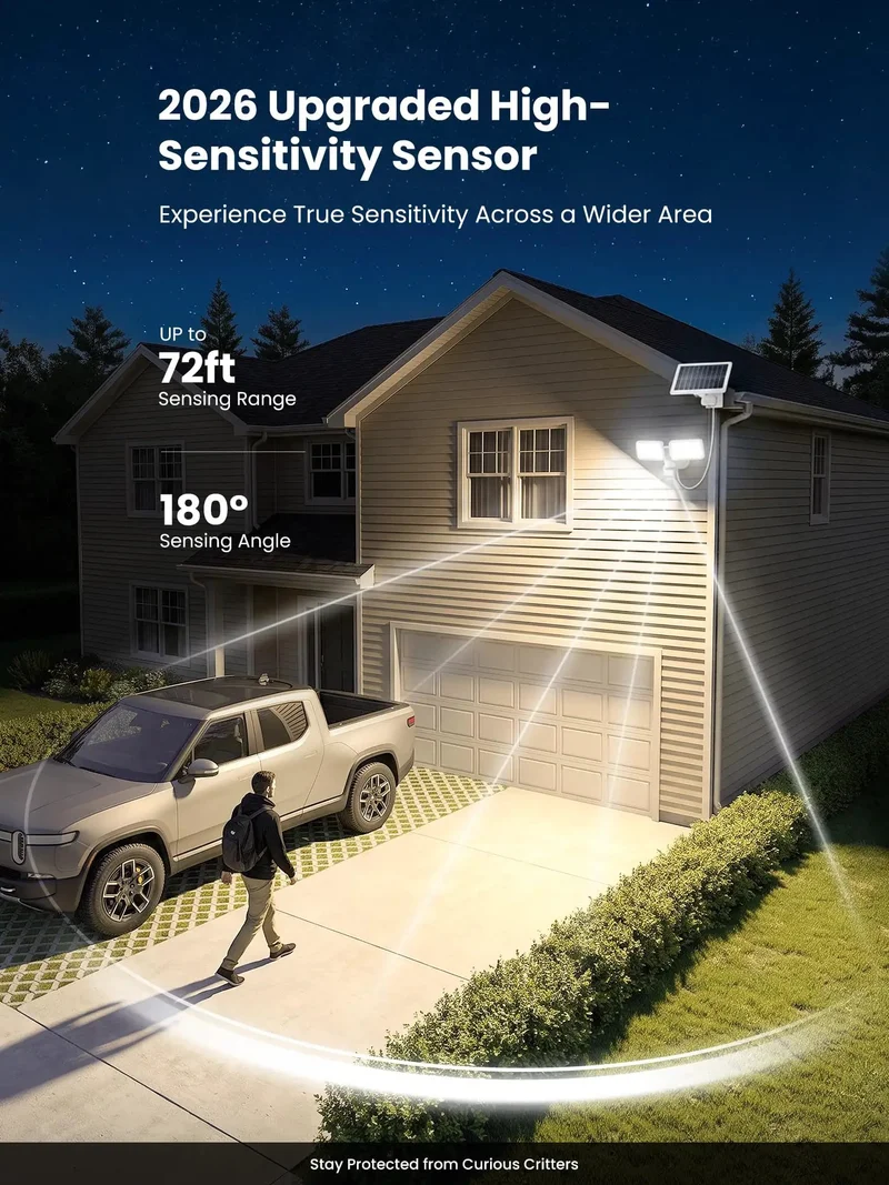 Real Deal 36W Solar LED Security Floodlights Sporting Crisp PIR Motion Sensor For Yard And Driveway Totally Cordless Weather Hardened Setup Cuts Your Monthly Utility Bill