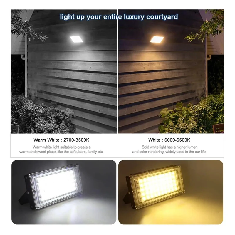 Hella Bright LED Flood Light 50W 100W And 150W Options Provide Rock Solid IP65 Waterproof Outdoor Spotlight Featuring Tough Aluminum Build For Courtyard Garden Storage Shed Cool White