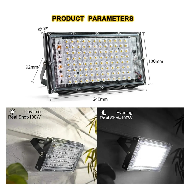 Hella Bright LED Flood Light 50W 100W And 150W Options Provide Rock Solid IP65 Waterproof Outdoor Spotlight Featuring Tough Aluminum Build For Courtyard Garden Storage Shed Cool White