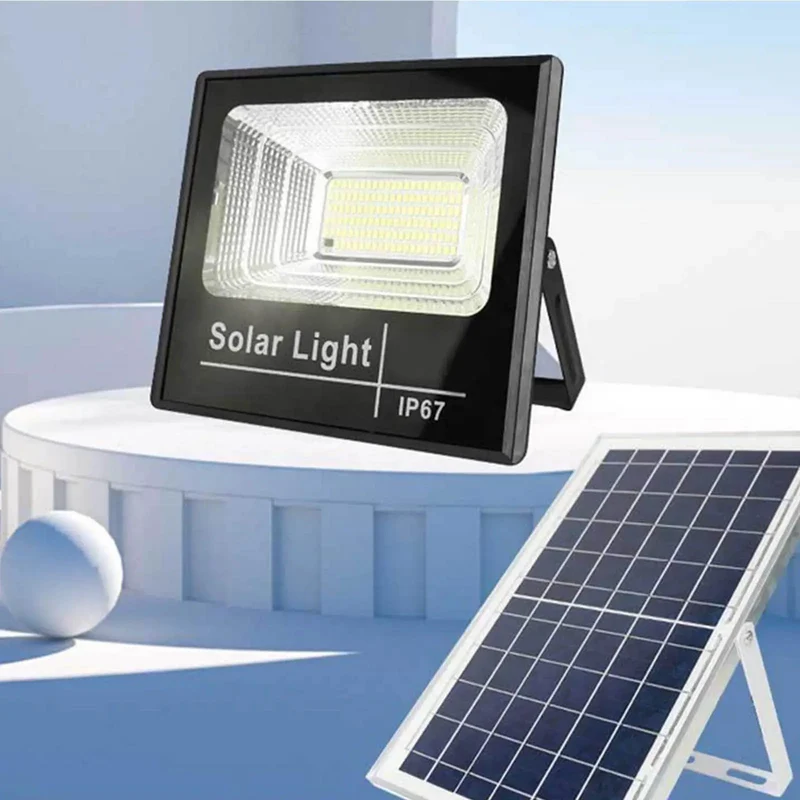 Heavy-Duty Solar Flood Lights Outdoor, Straight-Up Bright LED Lighting With Dusk To Dawn Motion Sensor, Remote Control Included, No-Sweat Cordless Wall Mount For Backyards, Commercial Lots And Job Sites