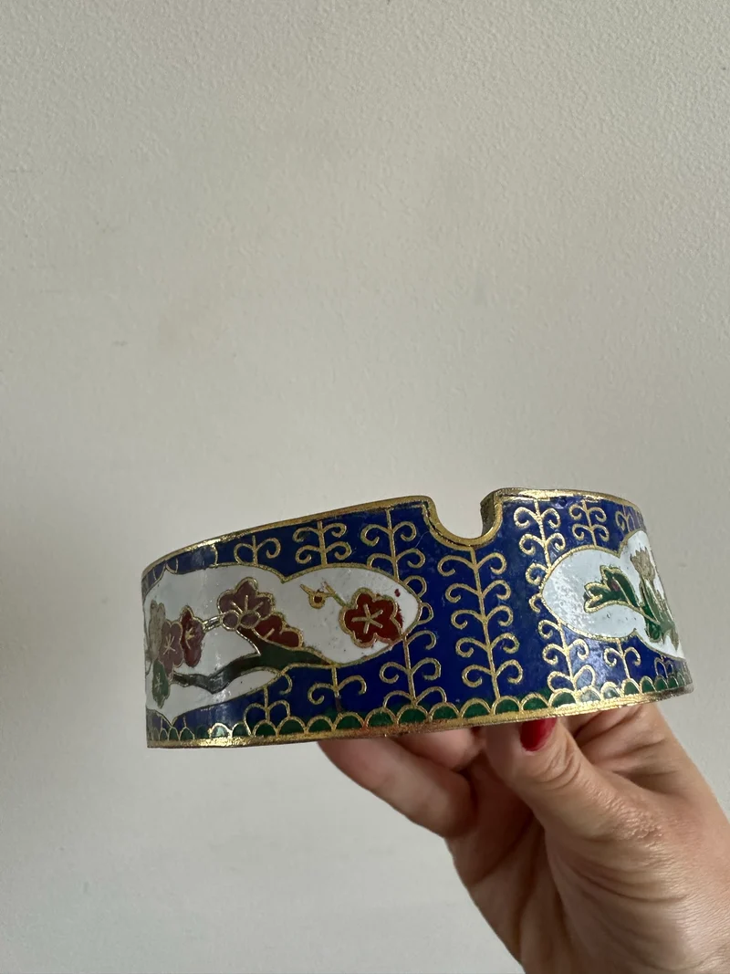 Cendrier en émaux cloisonnés