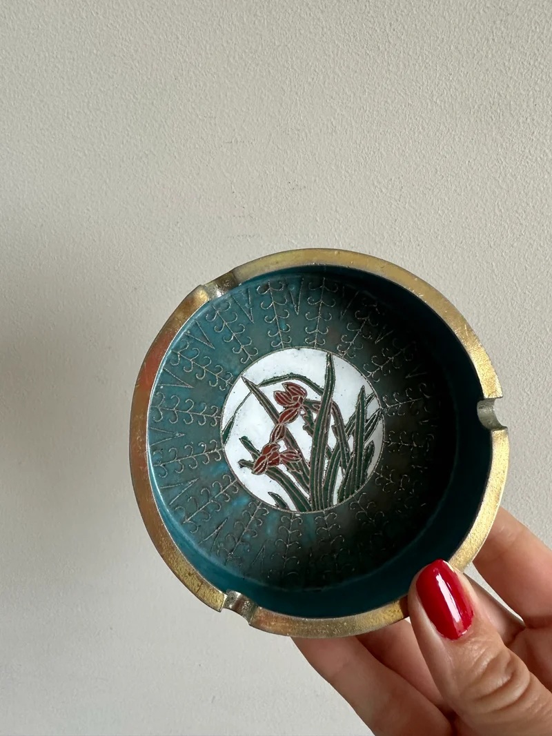 Cendrier en émaux cloisonnés