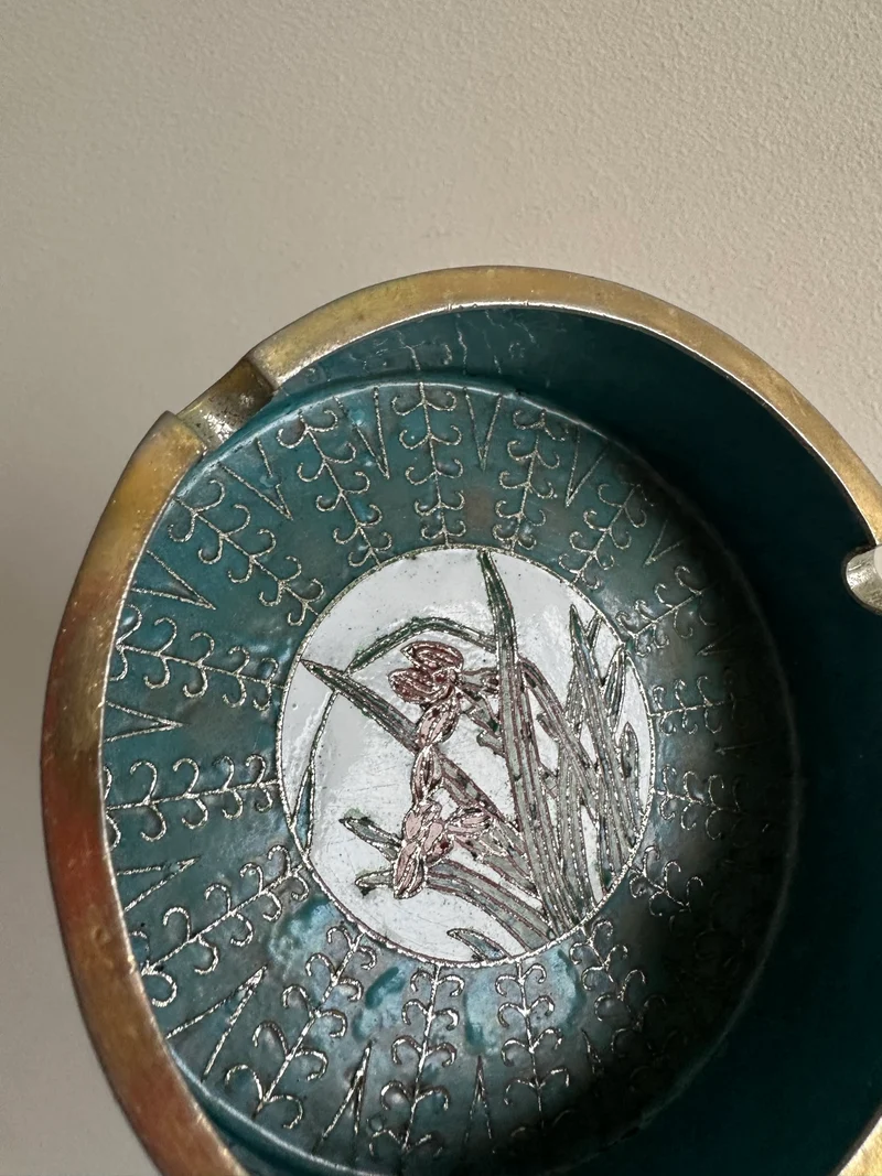 Cendrier en émaux cloisonnés
