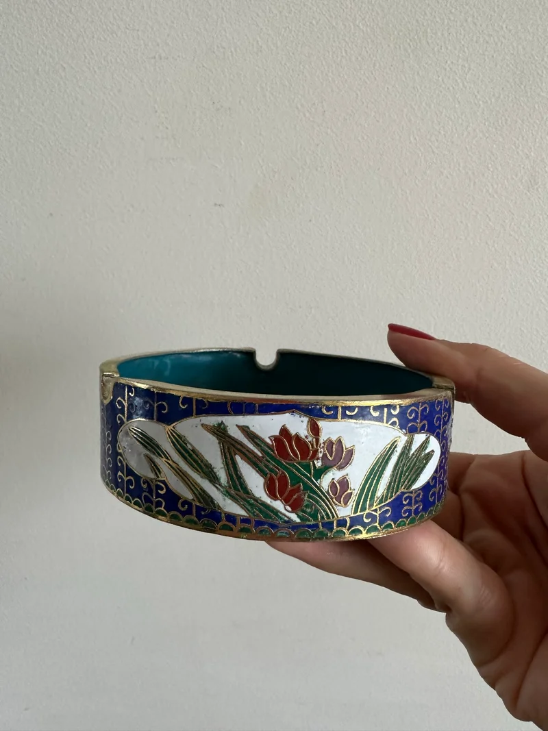 Cendrier en émaux cloisonnés