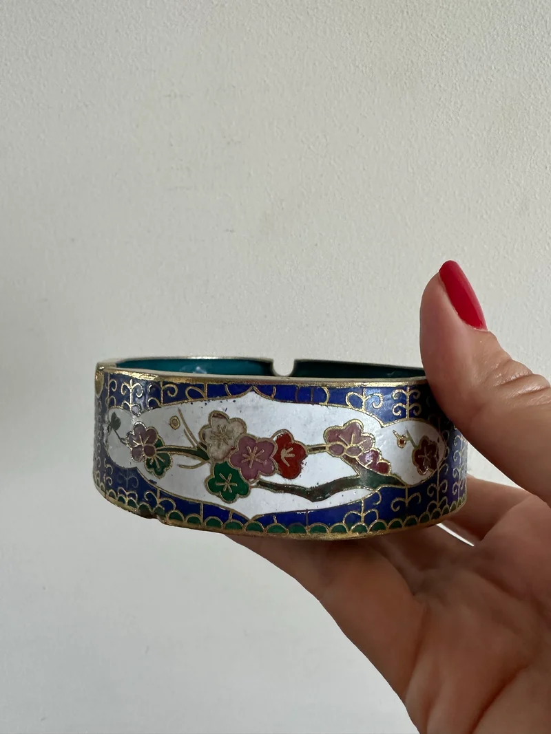 Cendrier en émaux cloisonnés
