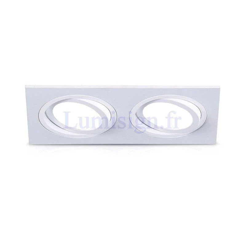 Spot encastrable orientable double blanc