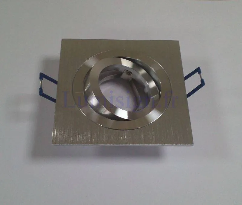 Spot encastrable orientable alu brossé carré