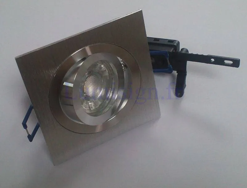 Spot encastrable orientable alu brossé carré