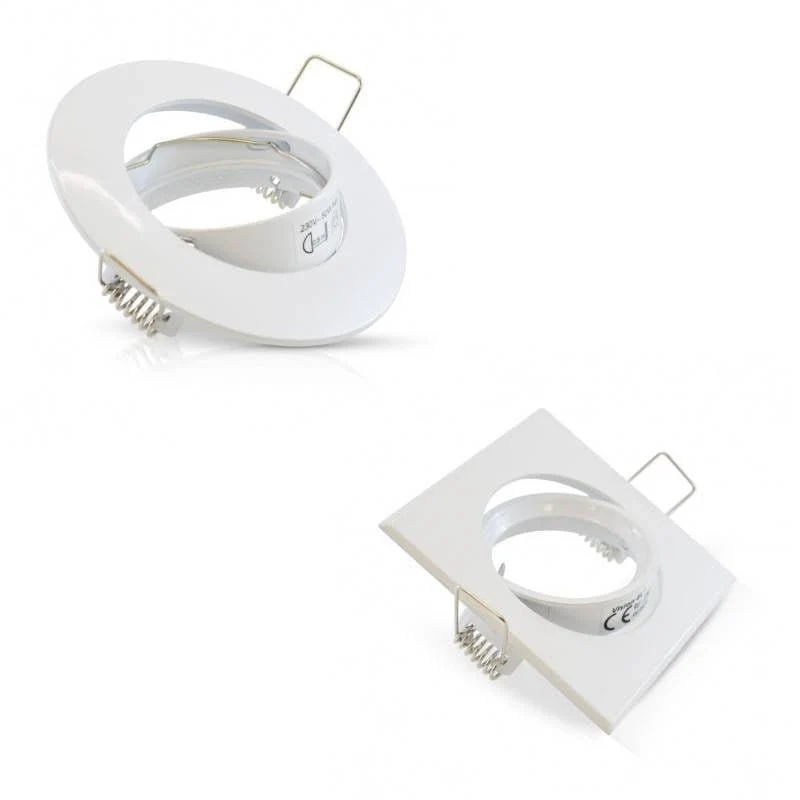 Spot encastrable orientable carré ou rond blanc Carré