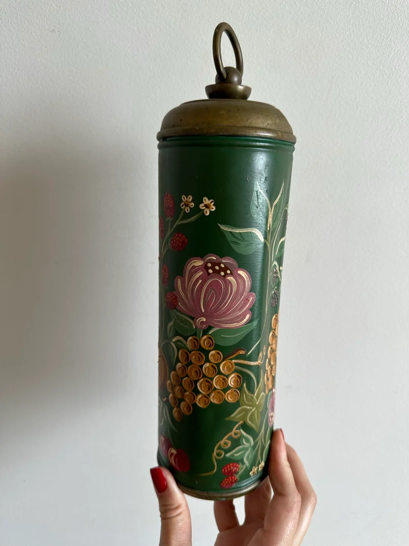 Bouillotte peinte à la main signée 1920