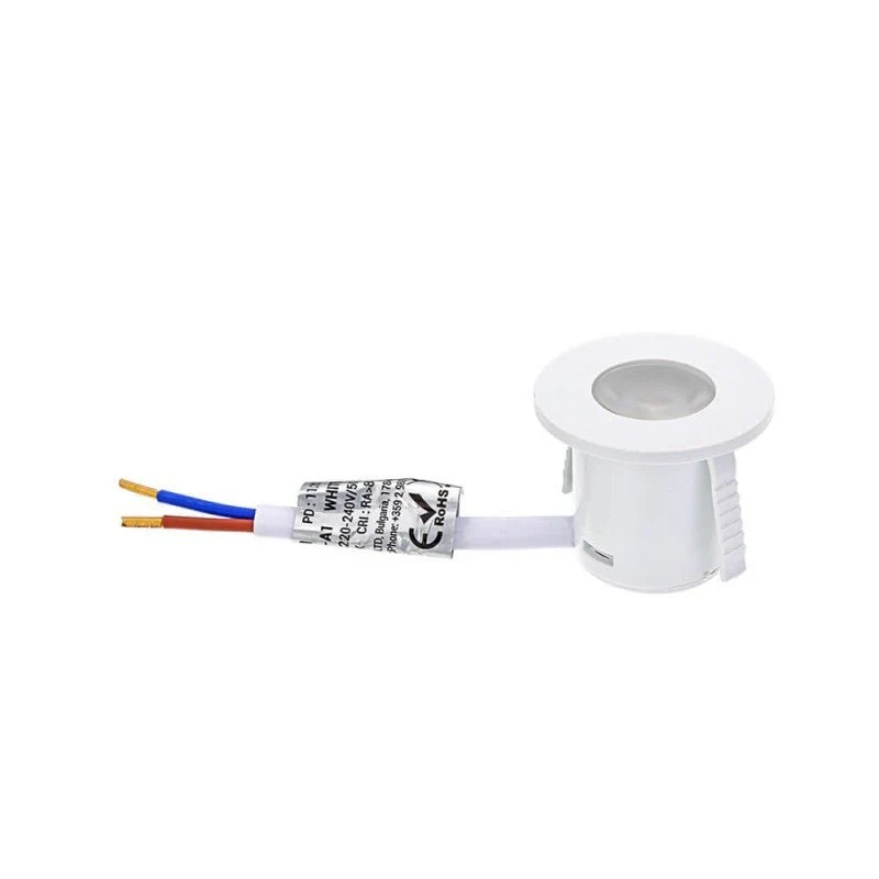 Mini Spot LED Encastrable 1W 90° Rond Blanc