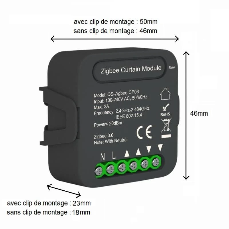 Module Interrupteur Volet Roulant Connecté Zigbee