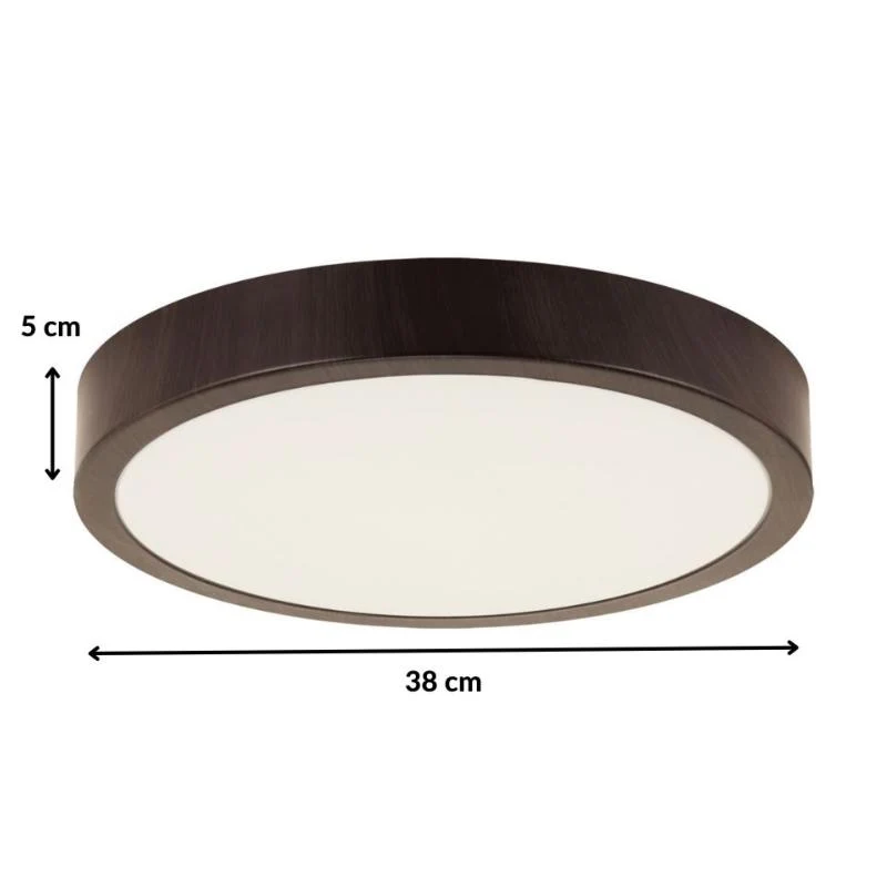 Plafonnier LED 24W Bois Wengé 38cm