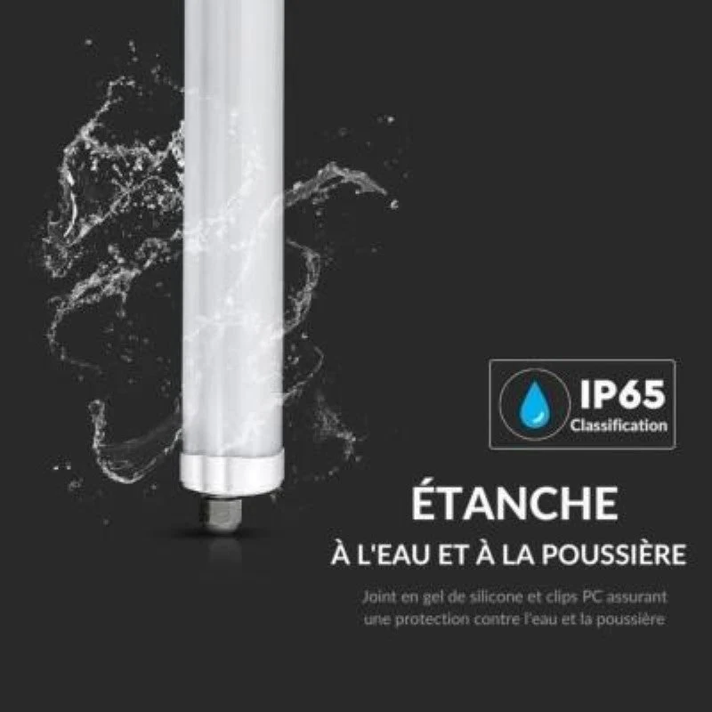 Réglette LED étanche 120cm 36W IP65 120lm/W Interconnectable - Pack de 12