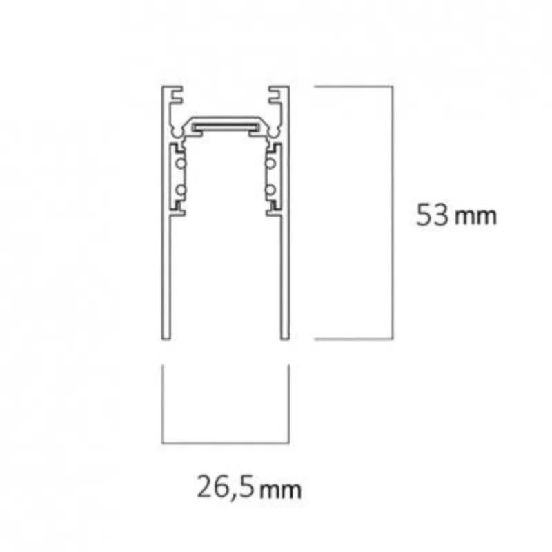 Rail Magnétique en Saillie 48V 2m BLANC